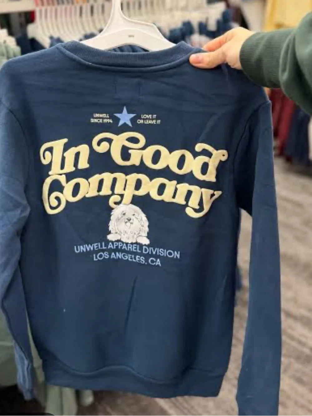 Women's Blue Graphic Crewneck Sweatshirt